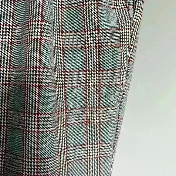 Vero  Moda Women’s Plaid Grey High Waisted Wrap Tie Trouser Office Pants Medium - Picture 8 of 16